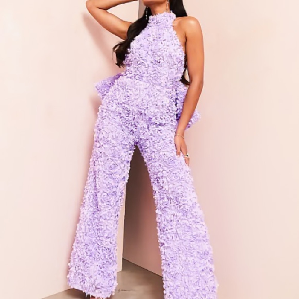 Lavender flower Halter Dress